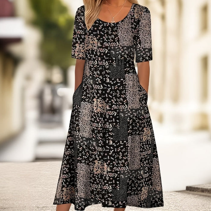 Vintage-Kleid Mit Blumenmuster