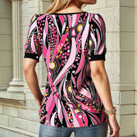 Vintage-Bluse Mit Abstrakter Druck