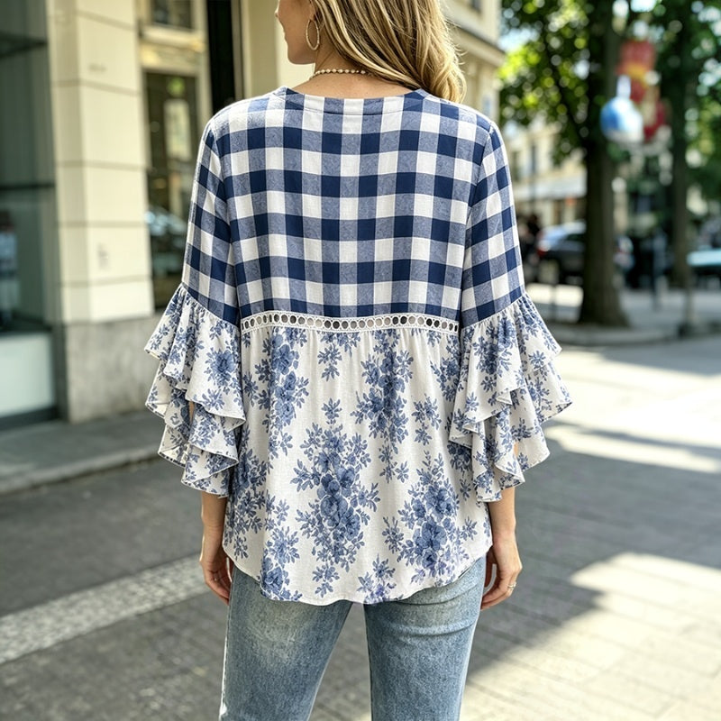 Vintage-Bluse Mit Blumenmuster