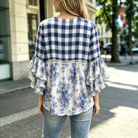 Vintage-Bluse Mit Blumenmuster
