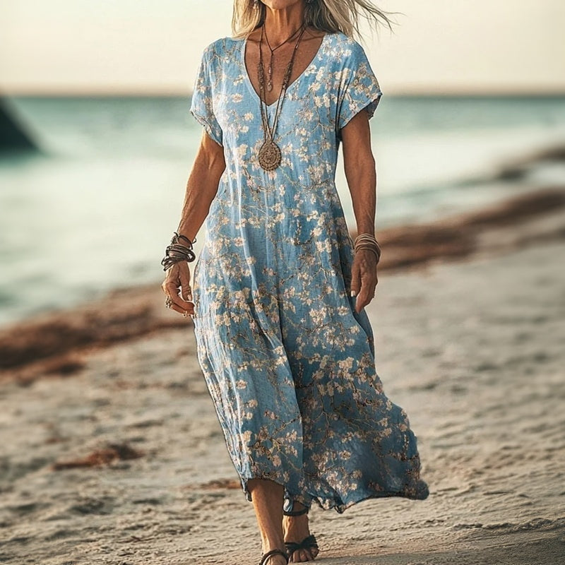 Lässiges Kleid Mit Blumenmuster