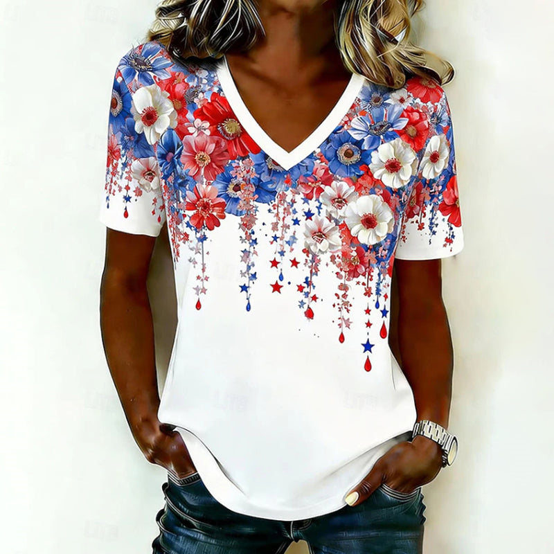Vintage-T-Shirt Mit Blumendruck