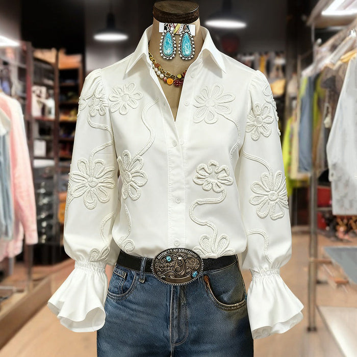 Lässige Bluse Mit Blumenmuster