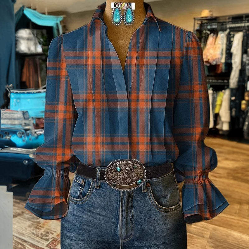 Vintage Karierte Bluse