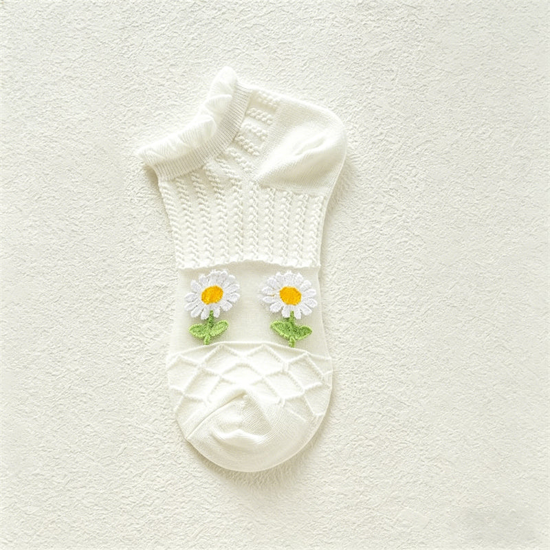 Atmungsaktive Socken Mit Blumenmuster