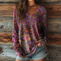 Vintage-T-Shirt Mit Blumendruck