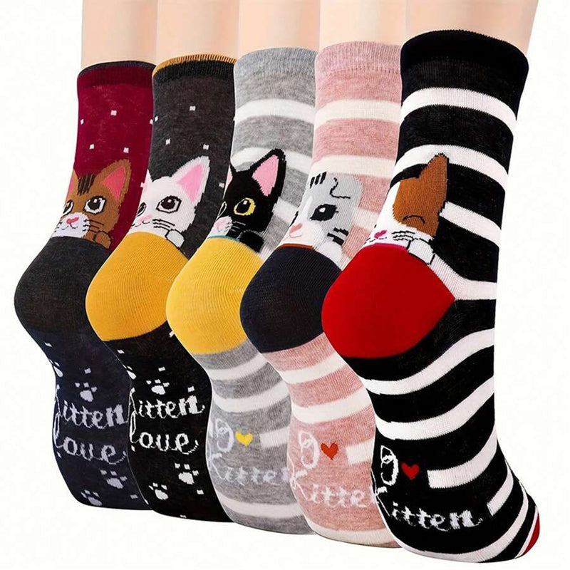 Socken Mit Cartoon-Katzen-Muster