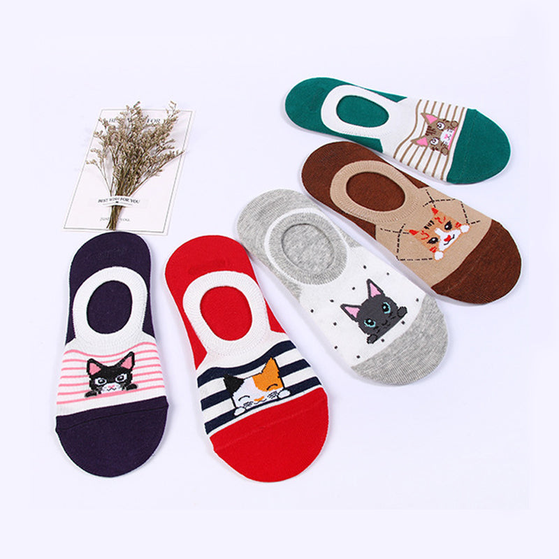 Lässige Socken Mit Katzenmuster