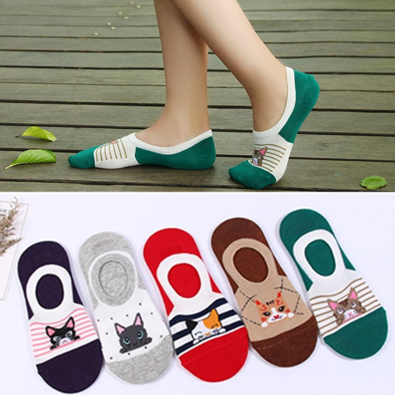 Lässige Socken Mit Katzenmuster