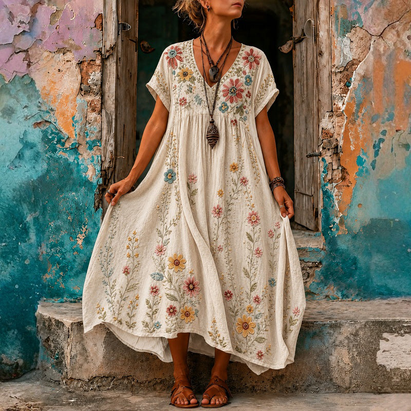 Lässiges Kleid Mit Blumenmuster