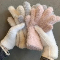 Einfarbige Warme Handschuhe