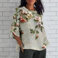 Vintage Bluse Mit Blumendruck