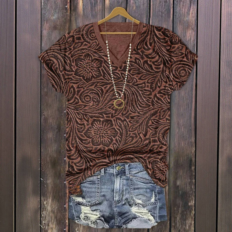Vintage T-Shirt Mit Blumendruck