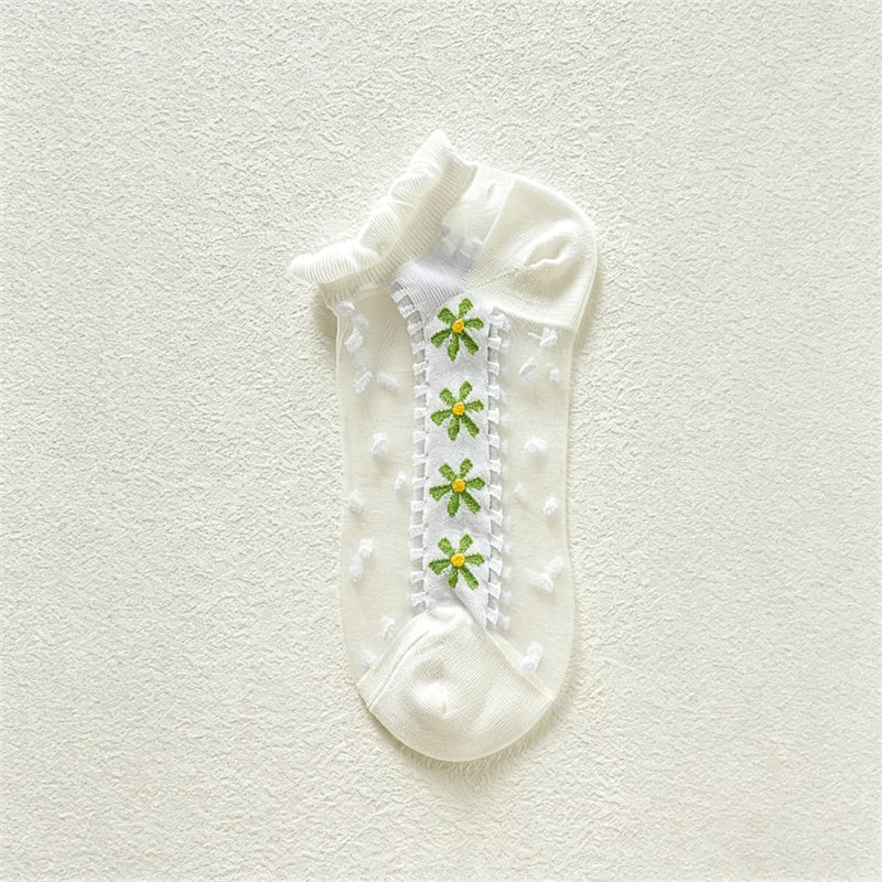 Atmungsaktive Socken Mit Blumenmuster