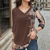 Vintage-Bluse Mit Ethnischem Print