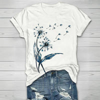 Vintage T-Shirt Mit Löwenzahn-Print