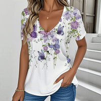 Lässiges T-Shirt Mit Schmetterlings-Print