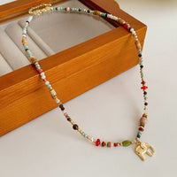 Bunte Perlenkette Im Boho-Stil