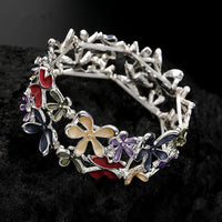 Buntes Schmetterlings-Blumen Armband