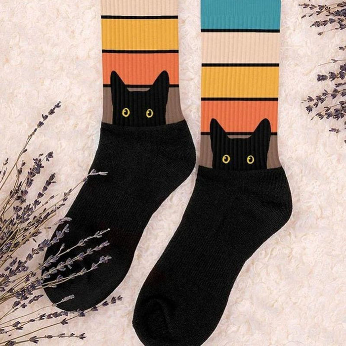 Niedliche Socken Mit Katzenmuster