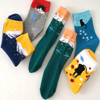 Socken Mit Cartoon-Katzen-Muster