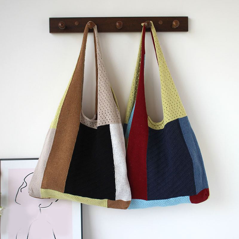 Vintage Patchwork-Stricktasche