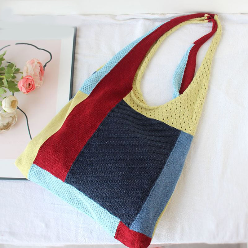Vintage Patchwork-Stricktasche