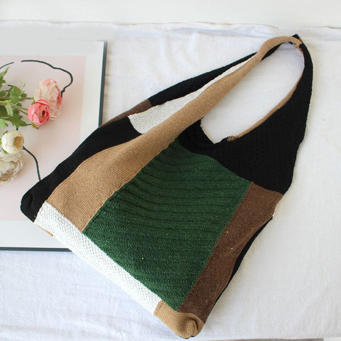 Vintage Patchwork-Stricktasche