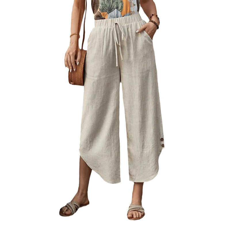 【Baumwolle Und Leinen】Bequeme Freizeithose