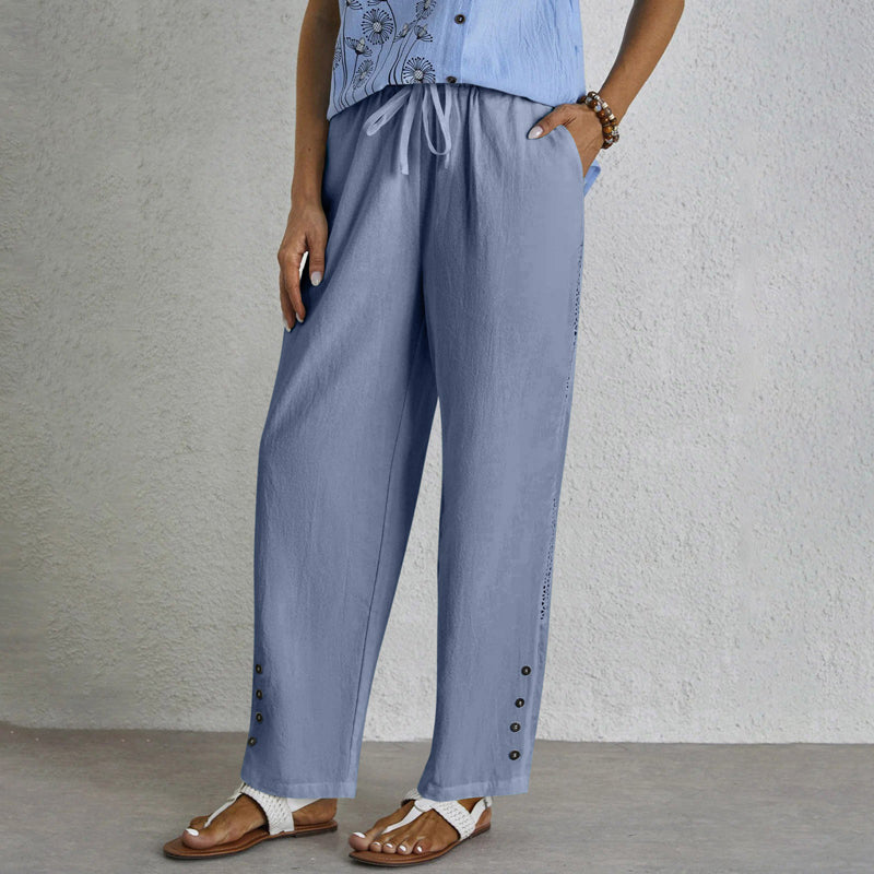 【Baumwolle Und Leinen】Bequeme Freizeithose