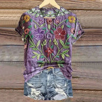 Vintage T-Shirt Mit Blumendruck