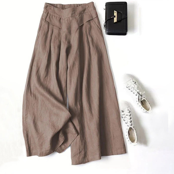 【Baumwolle Und Leinen】Lässige Hose Mit Weitem Bein