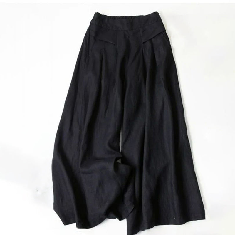 【Baumwolle Und Leinen】Lässige Hose Mit Weitem Bein