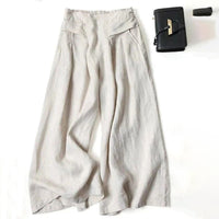 【Baumwolle Und Leinen】Lässige Hose Mit Weitem Bein