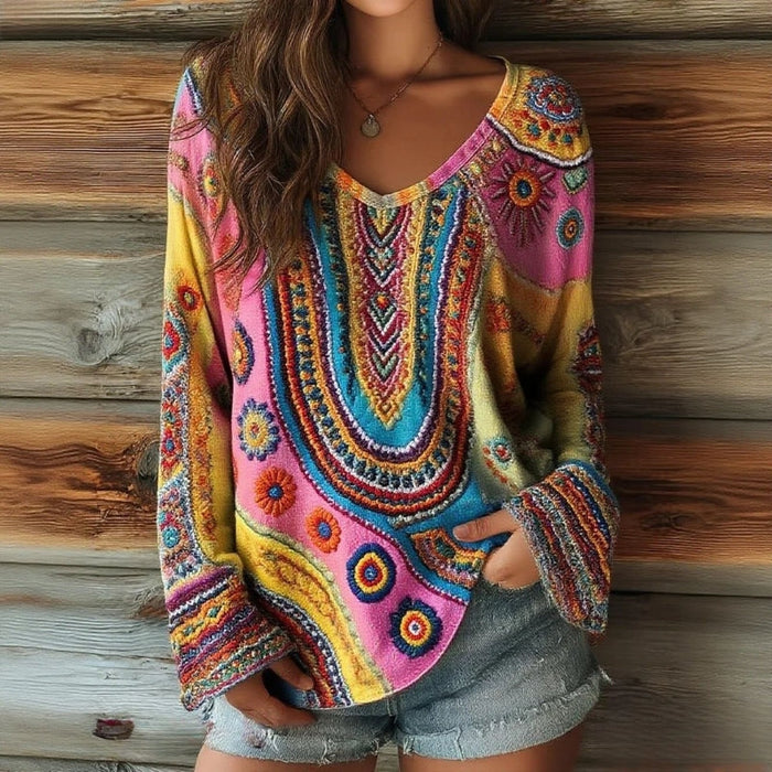 Bunte Vintage Bluse