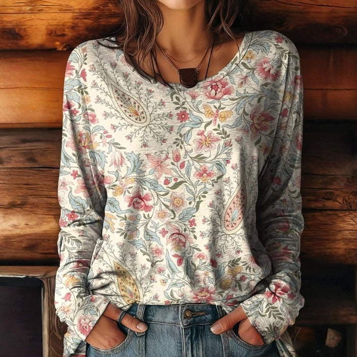 Vintage-T-Shirt Mit Blumendruck