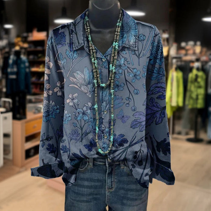 Lässige Bluse Mit Blumenmuster
