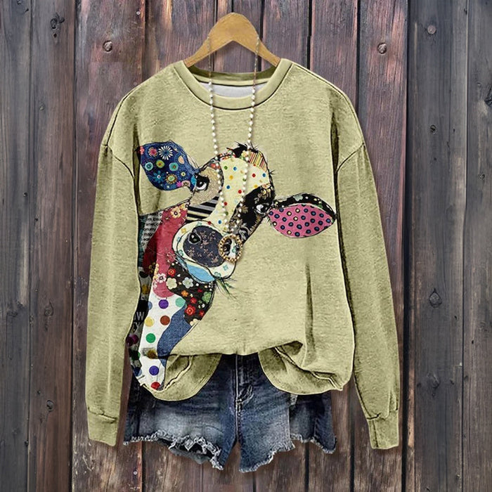 Lässiges Sweatshirt Mit Tierdruck