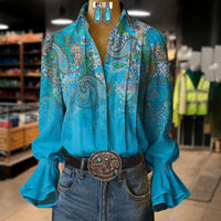 Vintage-Bluse Mit Ethno-Print