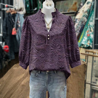 Vintage-Bluse Mit Blumendruck