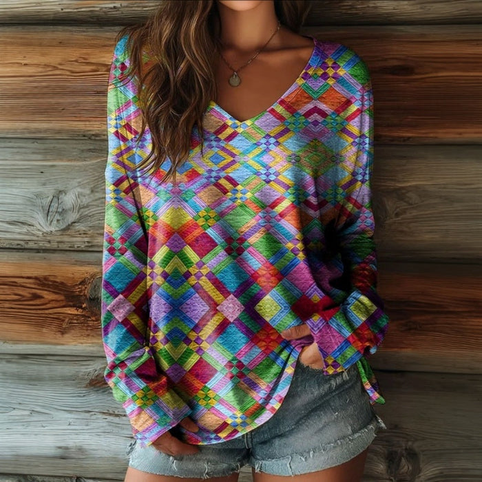 Buntes Lässiges T-Shirt