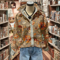 Vintage-Bluse Mit Blumendruck