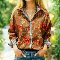 Vintage-Bluse Mit Blumendruck