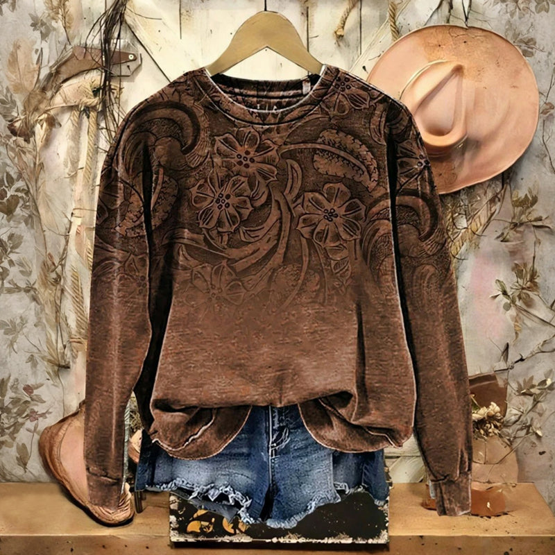 Vintage Sweatshirt Mit Blumenmuster