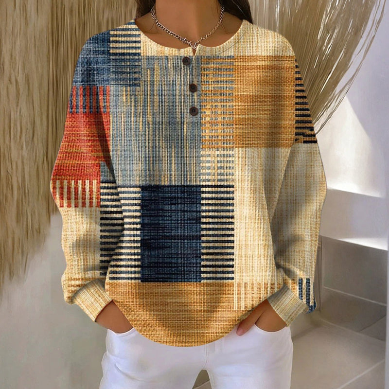 Vintage-Sweatshirt Mit Farbblock