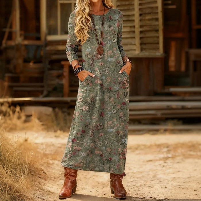 Vintage-Kleid Mit Blumenmuster