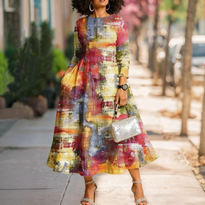 Vintage-Kleid In Bunten Farben