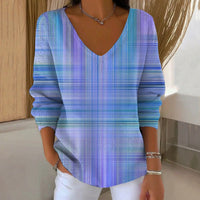 【Lange Ärmel】Lässiges T-Shirt Mit Farbverlauf