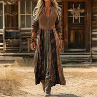 【Lange Ärmel】Lässiges Vintage-Kleid