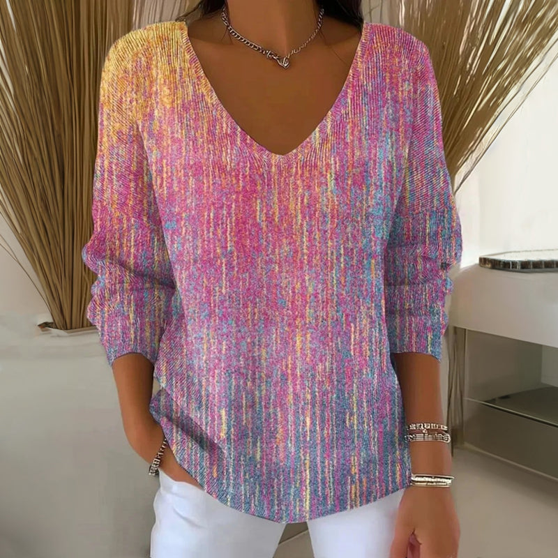 Lässiges T-Shirt Mit Farbverlauf